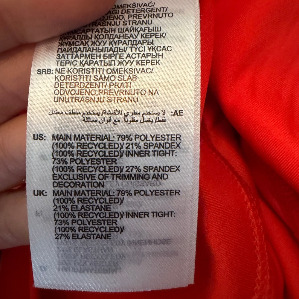 Adidas Stella McCartney Truepace Mini Dress Athletic Medium Orange Vibrant Fun - Picture 11 of 11